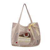 KYLETHOMASW  -  Large Tote Bag for Women Korean Canvas Woman Shoulder Shopper Bags Fashion Cartoon Embroidery Lady Big Female Handbags