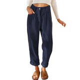 KYLETHOMASW  -  Fashion Solid Corduroy Loose Straight Pants Trousers Women Spring Autumn High Waist Casual Pants Lady Oversize Loose Pants