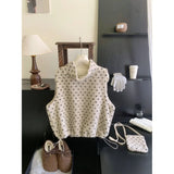 KYLETHOMASW  -  Sweet Winter Korean Sleeveless Flower Print Loose High Strecth All Match Pullover Vests