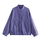 KYLETHOMASW  -  Standing Collar Buttons Women's Jackets Loose Long Sleeve Pockets Coats Solid Color Fold Tops Autumn Casual Outdoors Clothes