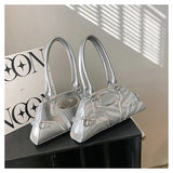 KIylethomasw Sweet Cool Shoulder Designer Bag Women New Spring High Street Solid Handbags Female Casual Sliver Y2k Bags Ladies