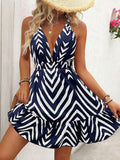 KYLETHOMASW  -  Women's Dresses New Summer Sexy V-neck Backless Sleeveless A-Line Dress Fashion Bandage Halter Female Club Party Elegant Dresses