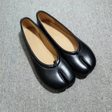 KYLETHOMASW  -  Comfortable Classic Women's Ballet Flat Shoes Tabi Split-Toe Rubber Upgraded Leather Insole Versatile Cute Pig's Hoof Shoes