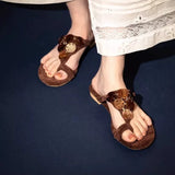 KYLETHOMASW  -  High-end Flip-flop Thong Sandals for Women Summer New Flat Slip-on Shoes for Outdoor Wear