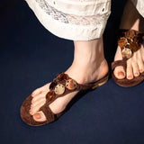 KYLETHOMASW  -  High-end Flip-flop Thong Sandals for Women Summer New Flat Slip-on Shoes for Outdoor Wear