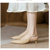 KYLETHOMASW  -  New Women's Sandals Pointed Toe Slingbacks Pumps Wedding Shoes Low Heels Dress Shoes Women Shoes