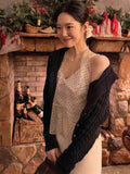 KYLETHOMASW  -  Vintage V-neck See-through Waistcoat Polka Dot Y2k Top Halter Fold Vest Woman Tanks Korean Fashion Ropa De Mujer