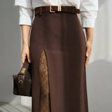 KYLETHOMASW  -  Summer Side Split Lace Sexy Perspective Skirt Fashion Versatile Elegant Temperament Commuter Women's Clothing