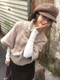 KYLETHOMASW  -  New Autumn Winter Shibuya Harajuku Y2K Fashion Women's Knit Pullover Sweater Half-sleeved Collared Retro Aesthetic Sweater