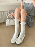 KYLETHOMASW  -  Summer Butterfly-knot Flat Mary Jane Women Comfort Soft Sole Ladies Elegnat Square Toe Dress Ballets Shoes
