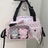 KYLETHOMASW  -  Star Dot Sac Femme Lace Bandage Bows Ita Bags for Woman Shoulder Bag Large Capacity Bolsas JK Tote Bolsa Kawaii Cute Bolso
