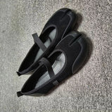KYLETHOMASW  -  Women's Suede Mary Jane Flats Strap Design Split - Toe Comfortable Casual Shoes Stylish Daily/Lounge Footwear