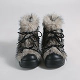 KYLETHOMASW  -  Winter Furry Lace Up Women Snow Boots Concise Height Increase Shoes Female Thick Sole Warm Cotton Short Booties Zapatos De Muje