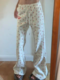 KYLETHOMASW  -  American High Street Spicy Girl Print Casual Pants Spring New Chic Floor-length Micro-speaker Sweatpants High Waist Trouser