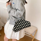 KYLETHOMASW  -  Women Polka Dot Soft Fabric Cloud Shoulder Bag Chain Crossbody Bags New Trend Casual Daily Fashion Handbags and Purses
