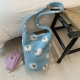 KYLETHOMASW  -  Lamb Wool Kawaii Vintage Harajuku Crossbody Bag Sweet Y2k Aesthetic All Match Handbags Casual Fashion Grunge Shoulder Bags Women