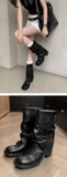 KYLETHOMASW  - Hilania Pleated Mid Calf Boots