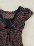 KYLETHOMASW  -  Japanese Vintage Plaid Patchwork T-shirt Women High Street Retro Sleeveless Crop Top New Y2k Harajuku Casual  Punk Clothing
