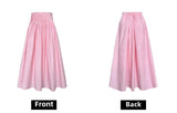 KYLETHOMASW  -  Elegant High-Waisted Pink A- Line Skirt Sweet Umbrella Design Sensibility Plenty of Pleats Medium-Length Women's Fashion