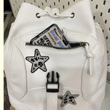 KYLETHOMASW  -  Contrast Star Mochilas Mujer Preppy Style Mochila Large Capaci Bag Drawstring Zipper Bolsas 2026 New Backpack Bags for Woman