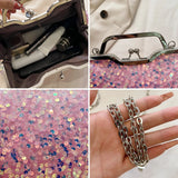 Kylethomasw Women's Bag PROM Trend Handbags for Women Luxury Sequined Crossbody Bag Exquisite Women's Shoulder Bag Shining Banquet Bag