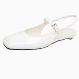 KYLETHOMASW  -  French Bag Head Mary Jane Sandals Women's One-word Buckle Belt Rear Empty Flat-soled Temperament Single Shoes