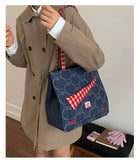 KYLETHOMASW  -  Contrast Plaid Bags for Woman Underarm Shoulder Bag Apple Pattern Bolsos mujer Tote Sac Femme Commuter Bolsas Youth Bolsa