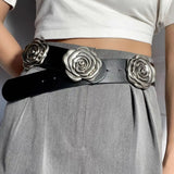 KYLETHOMASW  -    Rose Wide Belt for Women Decorative Belt Paired with Skirt Versatile Suit Coat Wide Waist Belts Premium Fashion Accessories