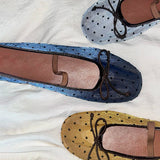 KYLETHOMASW  -  Polka Dot Ballet Flats Spring New Versatile Flat Soft Sole Shallow French Bow Single Shoes for Women