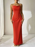 KYLETHOMASW  -  Women's Dresses Spring Summer New Streetwear Fashion Chain Split Maxi Dresses Solid Sexy Backless Sleeveless Lady Dress Clothing