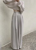 KYLETHOMASW  -  Early New Product Retro Temperament Drawstring Design Sense High Waist Hanging Sense Casual Mopping Pants Wide Leg Pants