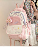 KYLETHOMASW  -  High-value Female High School Student Schoolbag Macaroon Contrast Color Cute All-match Backpacks Large-capacity College Backpack