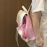KYLETHOMASW  -  Bow Transparent Mochila Student Ita Bag Large Capaci Mochilas Mujer Sweet Cool Girls Backpack Student Bags for Woman Bolsas
