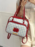 KYLETHOMASW  -  Hit Color Plaid Apple Bag High Capacity Sac Femme New Simple Shoulder Bags for Woman Korean Cute Fashion Bolsos Mujer Bolso