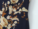 KYLETHOMASW  -  Summer French Vacation Flower Print Lace-up Slim Slash Neck Sleeveless Spaghetti Strap Dresses