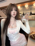 KYLETHOMASW  -  Japanese Retro 3 Piece Set Women Chic Y2k Crop Top Shirt + Casual Mini Skirts Evening Party Outfits Vintage Suits Chic T Shirts