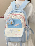 KYLETHOMASW  -  High-value Female High School Student Schoolbag Macaroon Contrast Color Cute All-match Backpacks Large-capacity College Backpack