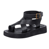 Kylethomasw Sandals Women Summer 2024  New Clip Toe Sandals Ladies Genuine Leather Fashion Roman Women Shoes Sandals