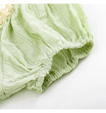 KYLETHOMASW  -  Sweet Girl Fresh Lace Puff Short-sleeved Shirts Women's Summer Bow Lace-up Slim Short Temperament Pullover Tops Female Clothing