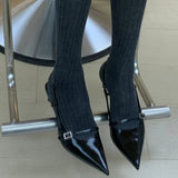 KYLETHOMASW  -  Summer Pointed Toe High Heels Women Sandals Design Style Thin Heels Banquet Party Sandalias Shoes