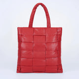 Kylethomasw New Women's Handbag New Fashion Woven Soft Leather Tote Single Shoulder Autumn And Winter Down Bag