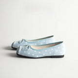 KYLETHOMASW  -  Polka Dot Flat Head Square Ballet Shoes Women's Versatile  Knot Gentle Fairy Style for Skirts Spring Season Fashion