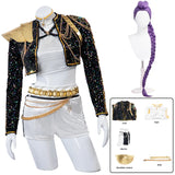KYLETHOMASW  -  Rumi Cosplay Costume Wig Shoes Black Coat Singing Suit Song-Promotion Costume Women Halloween Party Role Playing Outfit