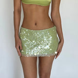 KYLETHOMASW  -  Silver Sequin Skirt Woman High Waist Mini Skirt Woman Fashion Shiny Glitter Elegant Short Skirts For Women Y2k Skirts