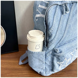 KYLETHOMASW  -  New Star School Bag for Female Japanese Denim Women Backpack High School Teenagers Student Casual Large Capacity Back Pack