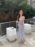 KYLETHOMASW  -  Luxury Elegant Sexy Club Party Birthday Dress Women Summer Slash Neck Sleeveless Print Floral Dress Backless Beach Long Dresses