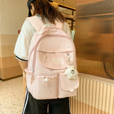 Kylethomasw New Trendy Women Kawaii College Backpack Girl Cute Travel School Bags Lady Student Backpack High Capacity Female Laptop Backpack