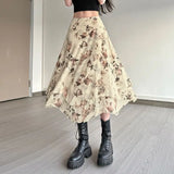 KYLETHOMASW  -  Women's Fashion Printed Milk Silk Skirt Low Waist Slimming Hot Girl Mid-Length