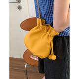KYLETHOMASW  -  Korean Drawstring Women New Cloud Bag Versatile Single Shoulder Crossbody Bucket Bags
