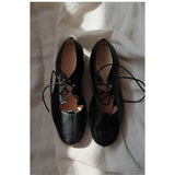 KYLETHOMASW  -  Ballet Shallow Flat Shoes Soft Commuting Casual Shoes 2025 Spring and Autumn Retro Cross-laced Flat Mary Jane Shoes